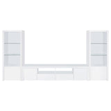 Jude 3-shelf Media Tower With Storage Cabinet White High Gloss from Coaster - Luna Furniture