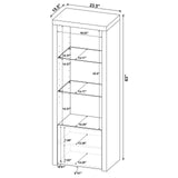 Jude 3-shelf Media Tower With Storage Cabinet White High Gloss from Coaster - Luna Furniture