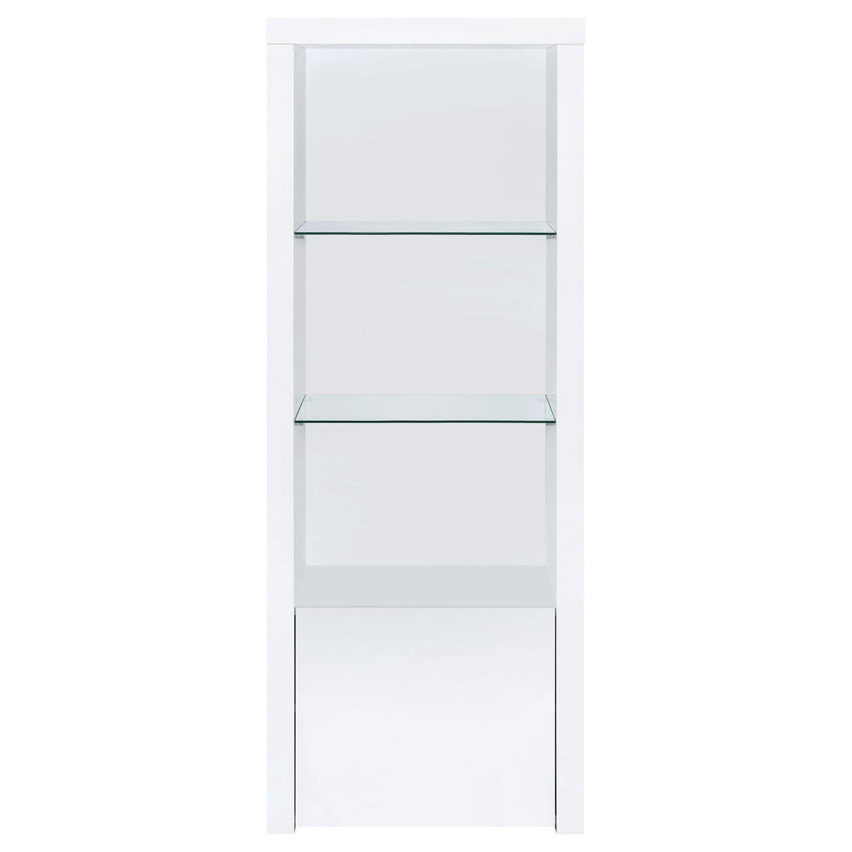 Jude 3-shelf Media Tower With Storage Cabinet White High Gloss from Coaster - Luna Furniture