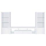 Jude 3-shelf Media Tower With Storage Cabinet White High Gloss from Coaster - Luna Furniture