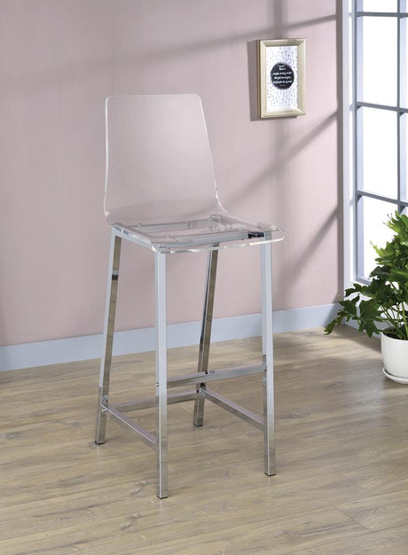 Juelia Bar Stools Chrome and Clear Acrylic (Set of 2) - 100295 - Luna Furniture