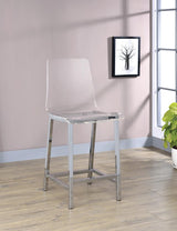 Juelia Chrome/Clear Acrylic Counter Height Stools, Set of 2 from Coaster - Luna Furniture