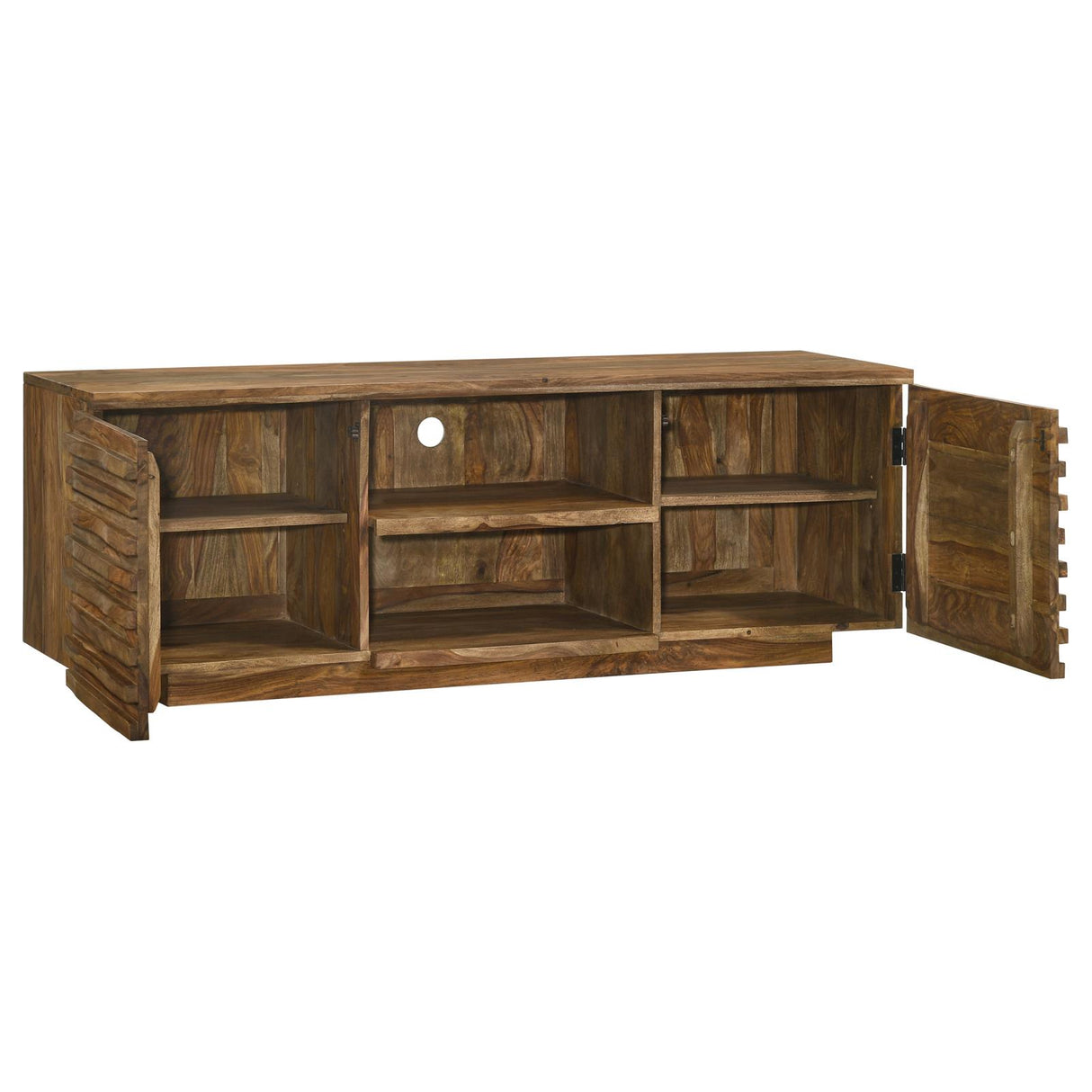 Julia 2-door TV Console with Adjustable Shelf Natural - 724262 - Luna Furniture