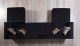 Juliana Black Velvet 4-Piece Sectional - JULIANABLACK-SEC4 - Luna Furniture