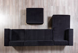 Juliana Black Velvet 4-Piece Sectional - JULIANABLACK-SEC4 - Luna Furniture