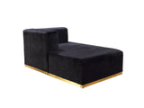 Juliana Black Velvet 4-Piece Sectional - JULIANABLACK-SEC4 - Luna Furniture