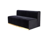 Juliana Black Velvet 4-Piece Sectional - JULIANABLACK-SEC4 - Luna Furniture