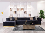 Juliana Black Velvet 4-Piece Sectional - JULIANABLACK-SEC4 - Luna Furniture