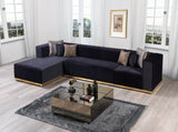 Juliana Black Velvet 4-Piece Sectional - JULIANABLACK-SEC4 - Luna Furniture