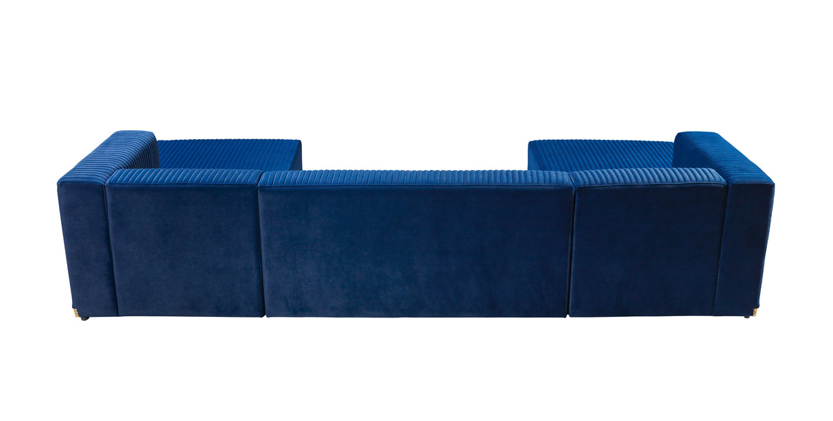 Juliana Blue Velvet 4-Piece Sectional - JULIANABLUE-SEC4 - Luna Furniture