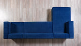 Juliana Blue Velvet 4-Piece Sectional - JULIANABLUE-SEC4 - Luna Furniture