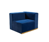 Juliana Blue Velvet 4-Piece Sectional - JULIANABLUE-SEC4 - Luna Furniture