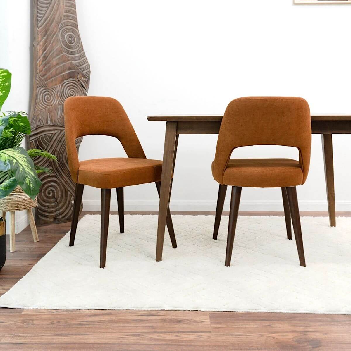 Juliana Mid Century Modern Upholstered Dining Chair (Set of 2) Polyester / Grey - AFC00382 - Luna Furniture