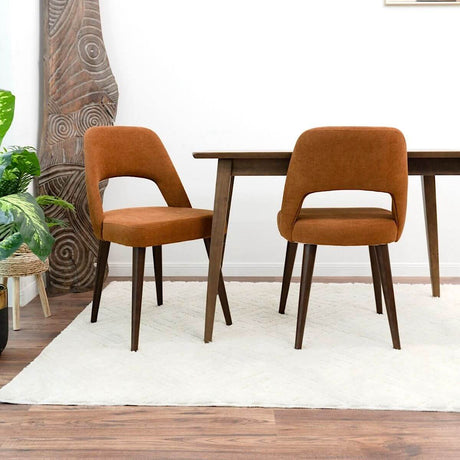 Juliana Mid Century Modern Upholstered Dining Chair (Set of 2) Polyester / Orange - AFC00411 - Luna Furniture