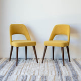 Juliana Mid Century Modern Upholstered Dining Chair (Set of 2) Polyester / Yellow - AFC00383 - Luna Furniture