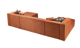 Juliana Orange Velvet 4-Piece Sectional - JULIANAORANGE-SEC4 - Luna Furniture