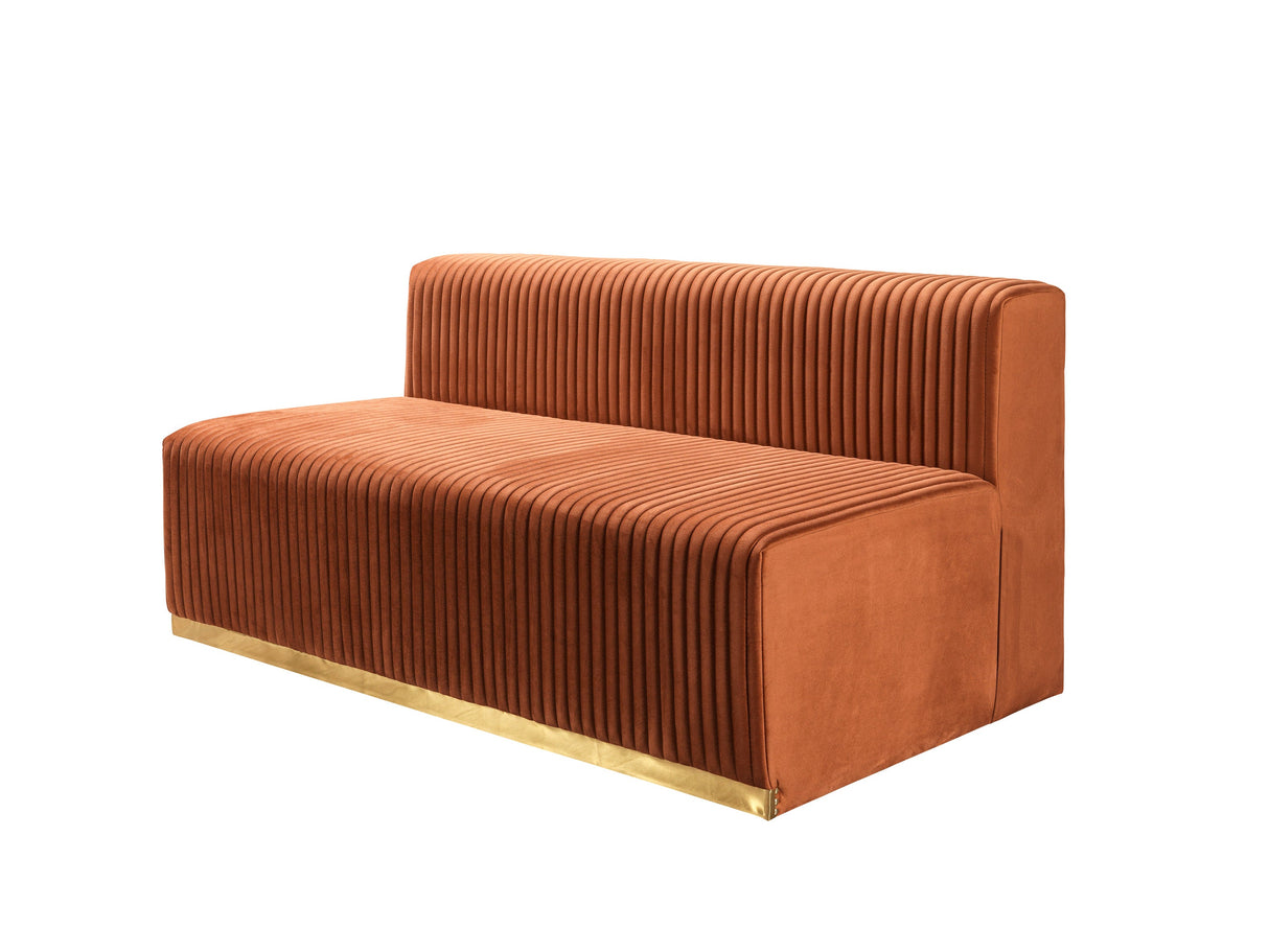 Juliana Orange Velvet 4-Piece Sectional - JULIANAORANGE-SEC4 - Luna Furniture