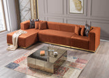 Juliana Orange Velvet 4-Piece Sectional - JULIANAORANGE-SEC4 - Luna Furniture