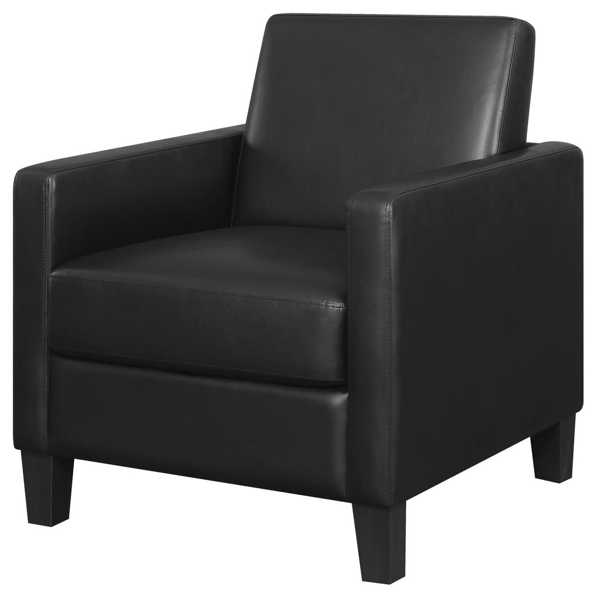 Julio Black Upholstered Accent Chair with Track Arms from Coaster - Luna Furniture