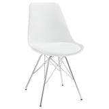 Juniper White/Chrome Armless Dining Chairs, Set of 2 from Coaster - Luna Furniture