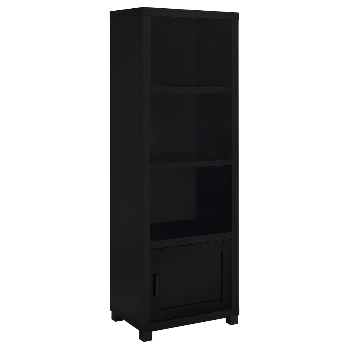 Jupiter 3-shelf Media Tower Bookcase with Storage Cabinet Black from Coaster - Luna Furniture