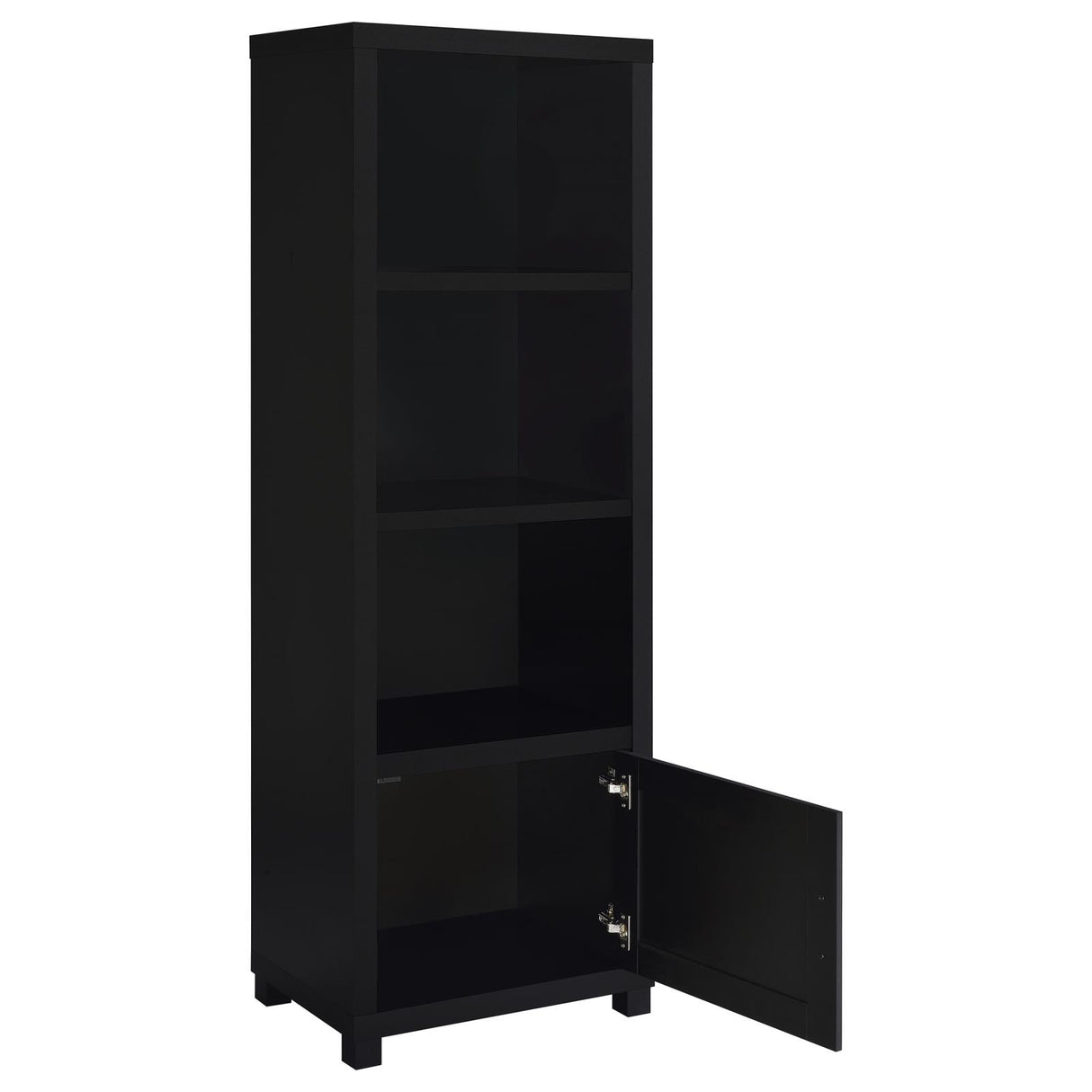 Jupiter 3-shelf Media Tower Bookcase with Storage Cabinet Black from Coaster - Luna Furniture