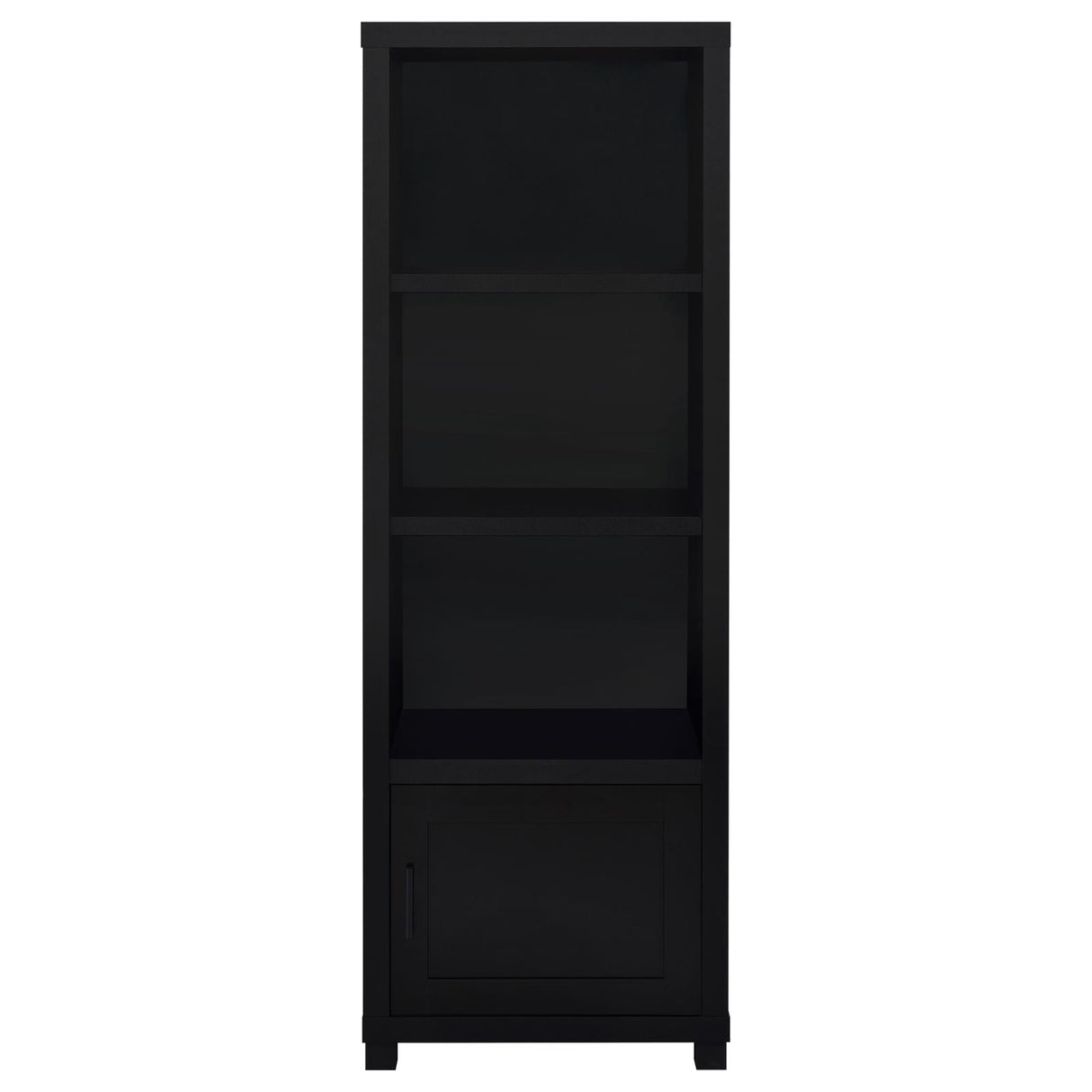Jupiter 3-shelf Media Tower Bookcase with Storage Cabinet Black - 707756 - Luna Furniture