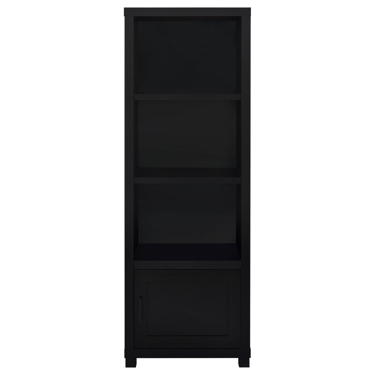 Jupiter 3-shelf Media Tower Bookcase with Storage Cabinet Black from Coaster - Luna Furniture