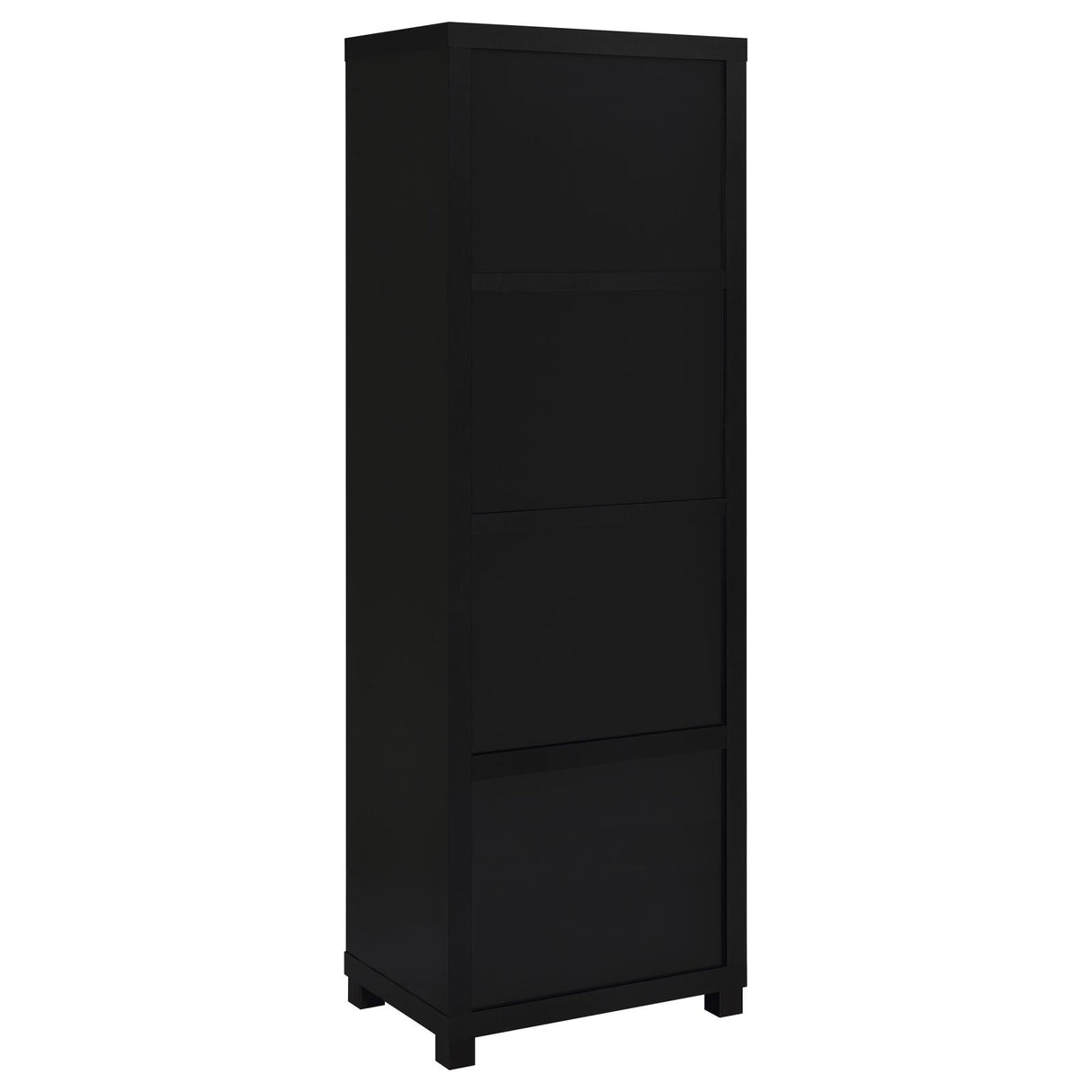 Jupiter 3-shelf Media Tower Bookcase with Storage Cabinet Black - 707756 - Luna Furniture