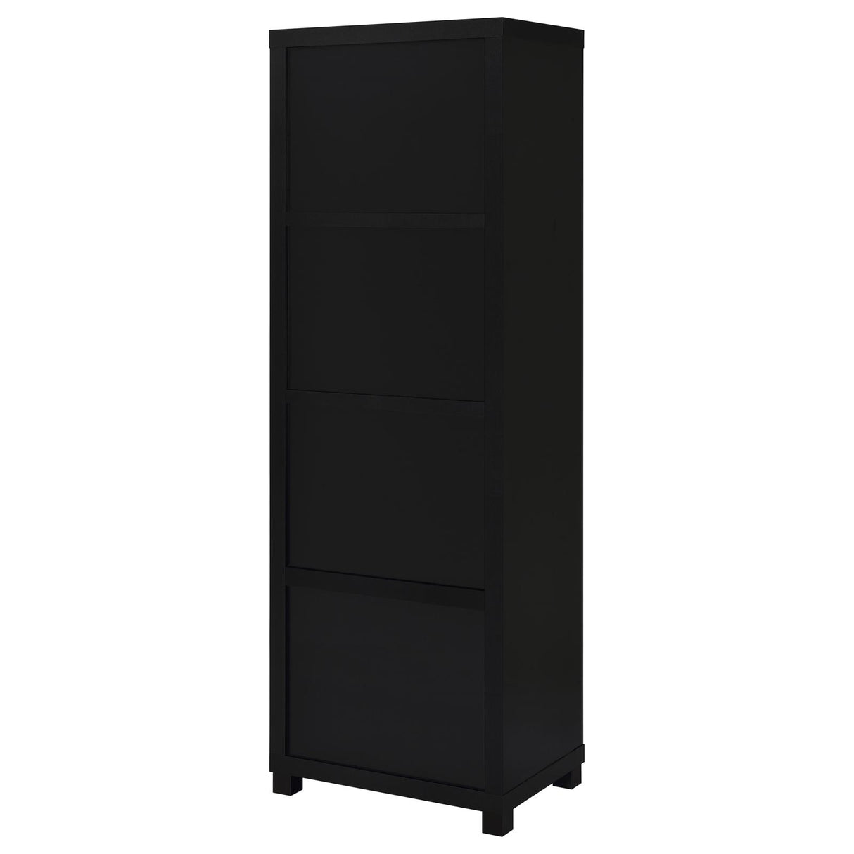 Jupiter 3-shelf Media Tower Bookcase with Storage Cabinet Black - 707756 - Luna Furniture