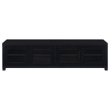 Jupiter 4-door 79" TV Stand Media Console with Framed Glass Panels Black from Coaster - Luna Furniture