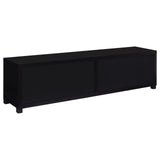 Jupiter 4-door 79" TV Stand Media Console with Framed Glass Panels Black from Coaster - Luna Furniture