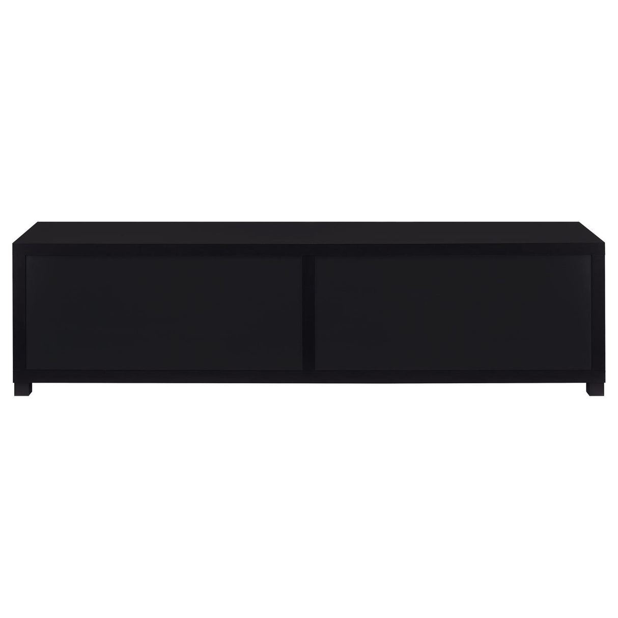 Jupiter 4-door 79" TV Stand Media Console with Framed Glass Panels Black from Coaster - Luna Furniture