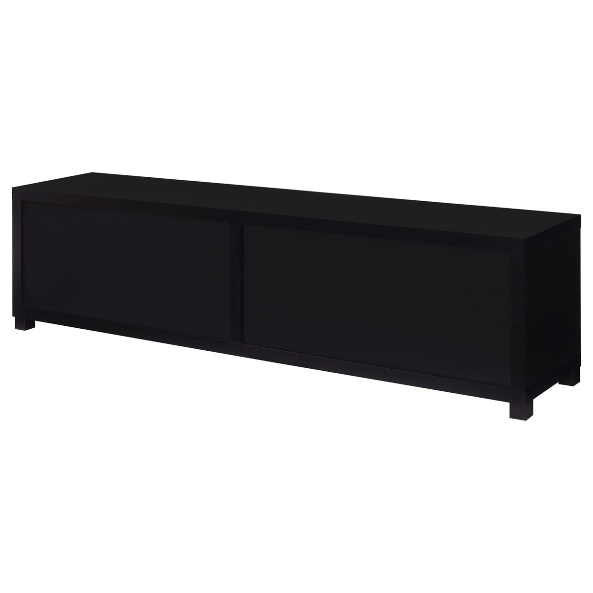 Jupiter 4-door 79" TV Stand Media Console with Framed Glass Panels Black from Coaster - Luna Furniture