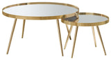 Kaelyn Mirror/Gold 2-Piece Mirror Top Nesting Coffee Table from Coaster - Luna Furniture