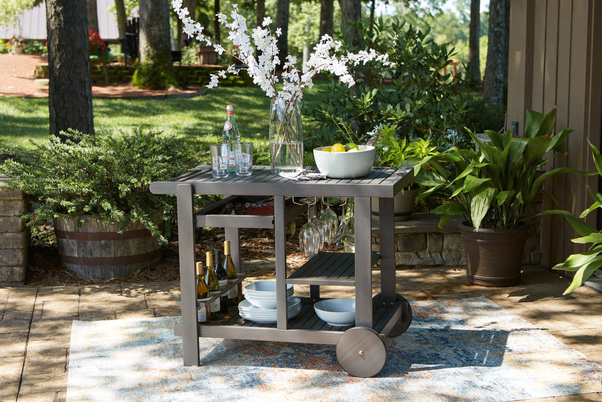 Kailani Gray Serving Cart from Ashley - Luna Furniture