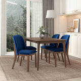 Kaitlyn Mid-Century Modern Navy Blue Velvet Dining Chair (Set of 2) - AFC01948 - Luna Furniture