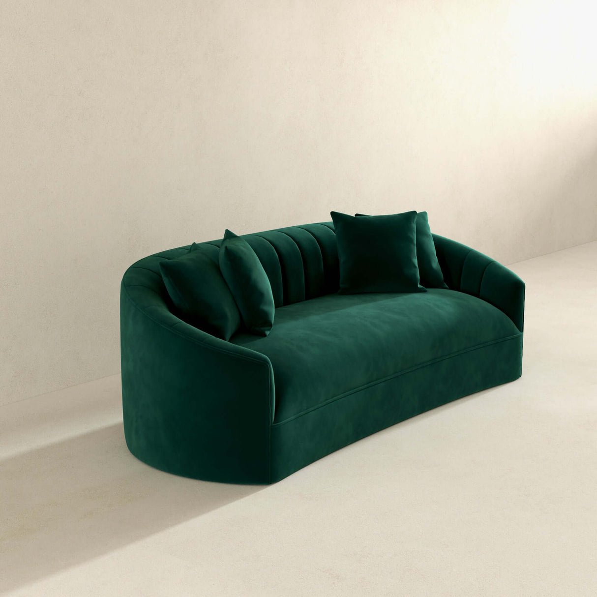 Kante Mid-Century Modern Green Velvet Sofa - AFC01799 - Luna Furniture