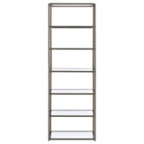 Kate 6-shelf Bookcase Black Nickel - 801017 - Luna Furniture