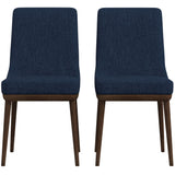 Kate Mid-Century Modern Dining Chair (Set of 2) Blue Polyester Blend - AFC00363 - Luna Furniture