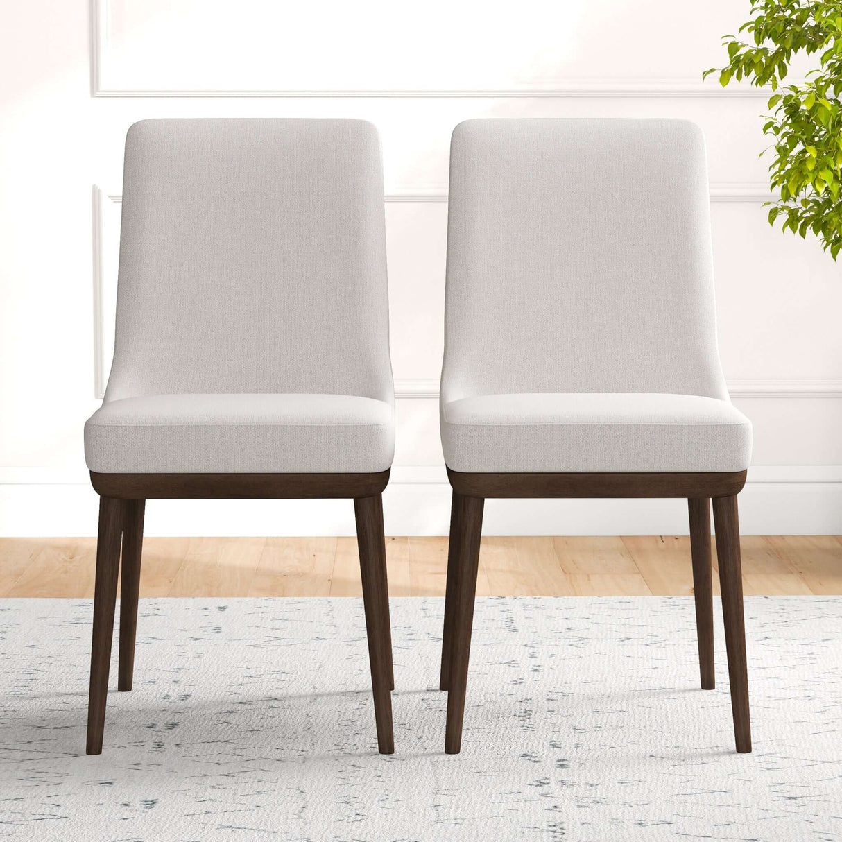 Kate Mid-Century Modern Dining Chair (Set of 2) Blue Polyester Blend - AFC00363 - Luna Furniture