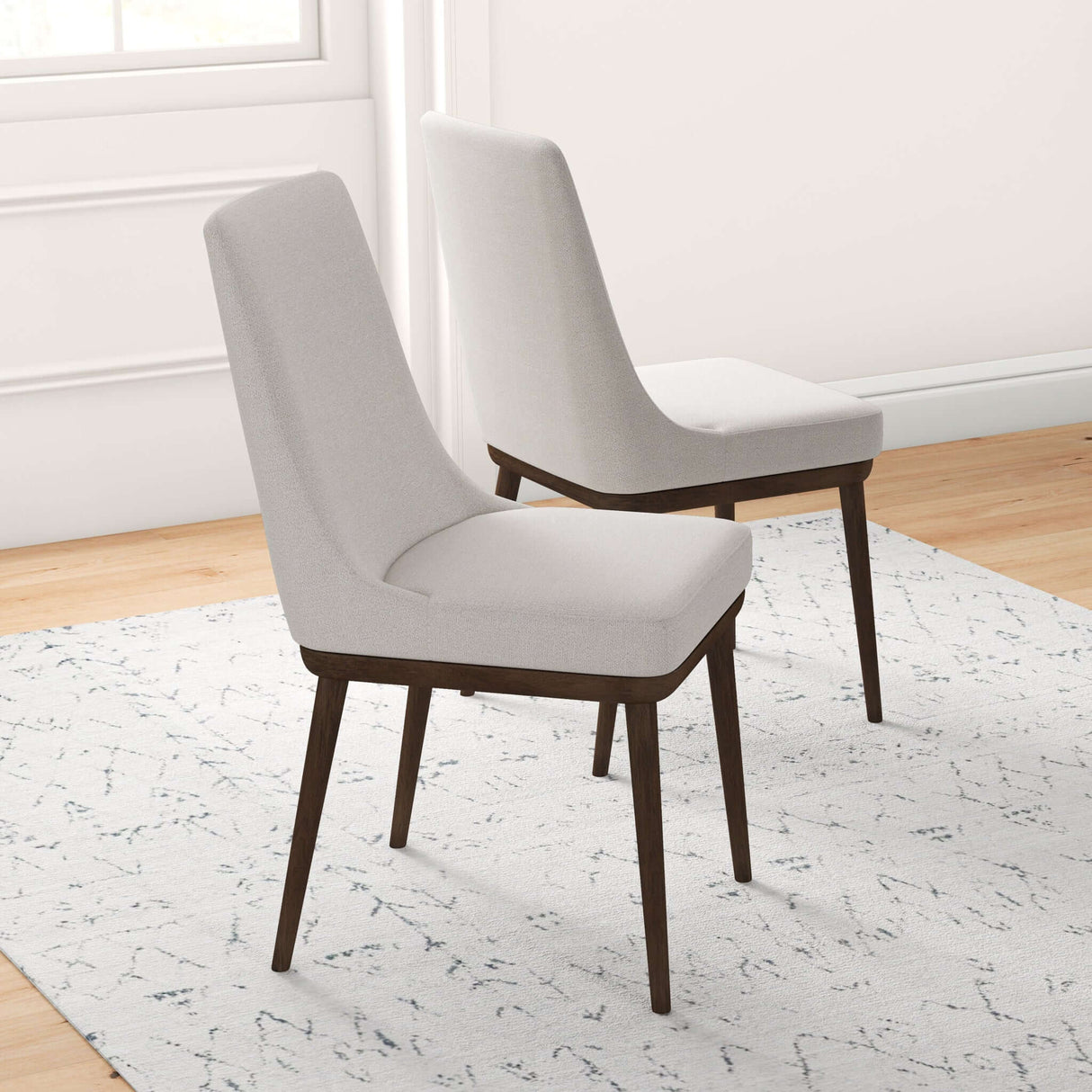 Kate Mid-Century Modern Dining Chair (Set of 2) Blue Polyester Blend - AFC00363 - Luna Furniture