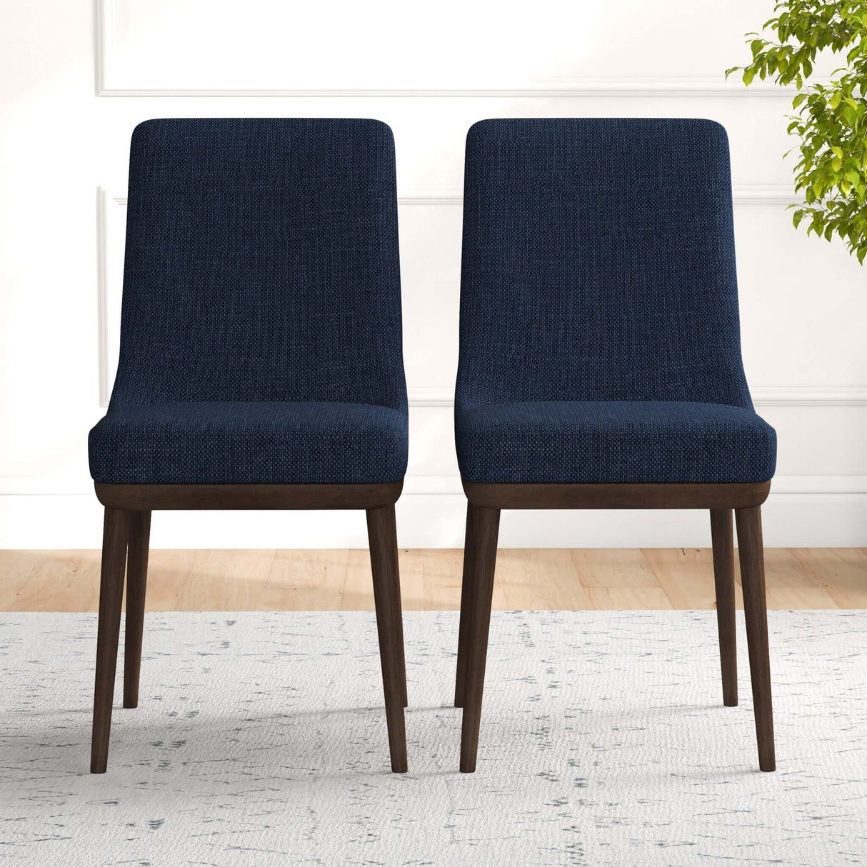 Kate Mid-Century Modern Dining Chair (Set of 2) Blue Polyester Blend - AFC00363 - Luna Furniture