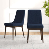 Kate Mid-Century Modern Dining Chair (Set of 2) Blue Polyester Blend - AFC00363 - Luna Furniture