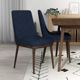 Kate Mid-Century Modern Dining Chair (Set of 2) Blue Polyester Blend - AFC00363 - Luna Furniture