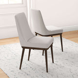 Kate Mid-Century Modern Dining Chair (Set of 2) Cream Polyester Blend - AFC00355 - Luna Furniture