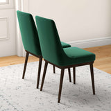 Kate Mid-Century Modern Dining Chair (Set of 2) Green Velvet - AFC00110 - Luna Furniture