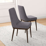 Kate Mid-Century Modern Dining Chair (Set of 2) Grey Polyester Blend - AFC00093 - Luna Furniture