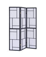 Katerina 3-Panel Folding Floor Screen Black/White from Coaster - Luna Furniture