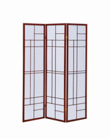 Katerina 3-Panel Folding Floor Screen White/Cherry from Coaster - Luna Furniture